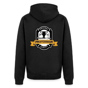 Professeur number one original cadeau - Veste à capuche bio Premium Unisexe - noir - Dos - Nico (187cm)