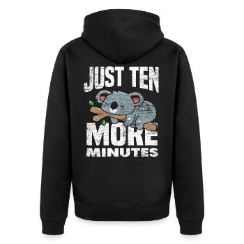 Koala Sleeping - Unisex Premium Organic Zip Hoodie - black - Back - Nico (187cm)