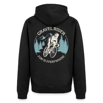 Gravel Rider Gravel Bike Vélo de course Hors route Vélo - Veste à capuche bio Premium Unisexe - noir - Dos - Nico (187cm)