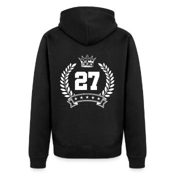 27 years symbol wreath - Unisex Premium Organic Zip Hoodie - black - Back - Nico (187cm)