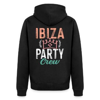 Ibiza Party Crew - Unisex Premium Organic Zip Hoodie - black - Back - Nico (187cm)