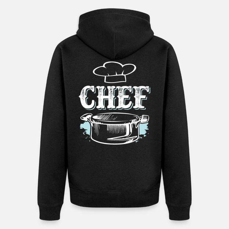 chef koch - Unisex Premium Bio Zip Hoodie - Schwarz