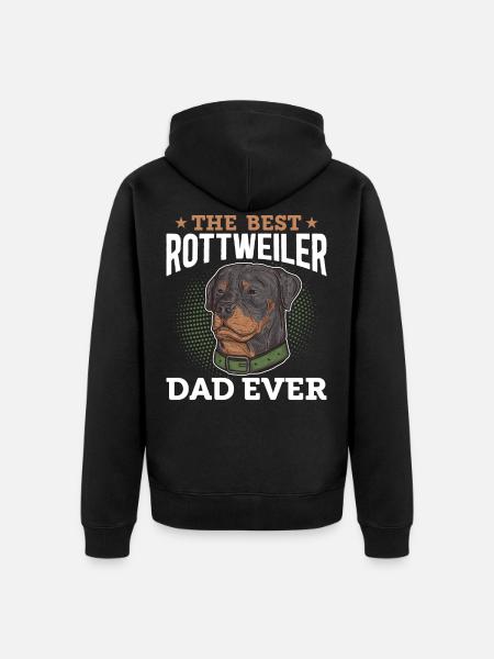 Rottweiler Papa Dog Lover - Unisex Premium Organic Zip Hoodie - black