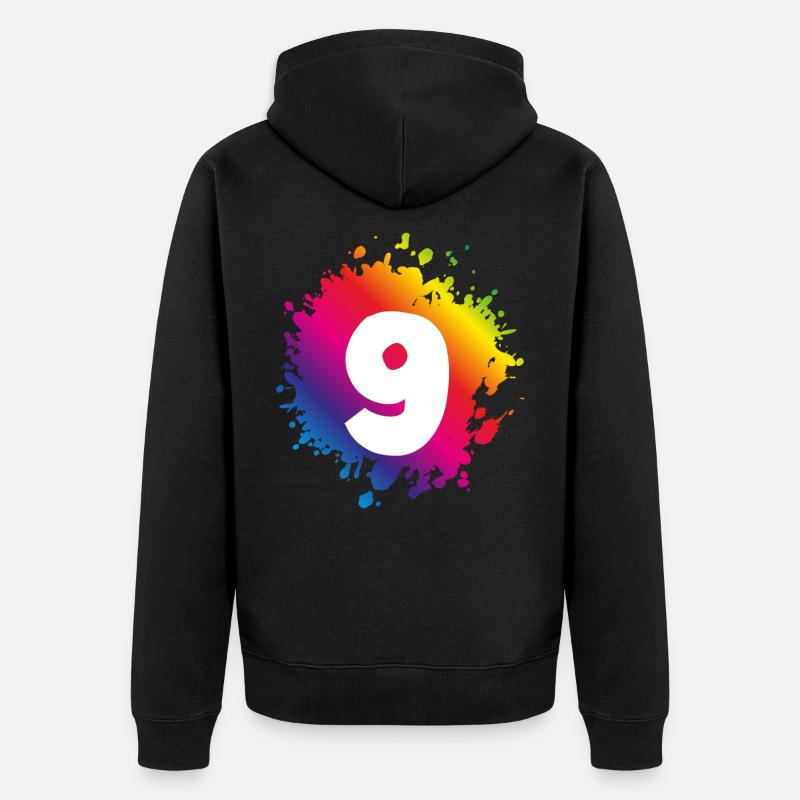 9 nombre de taches - Veste à capuche bio Premium Unisexe - noir