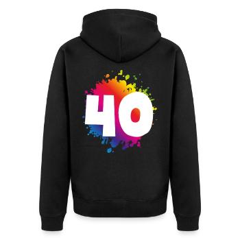 40 nombre de taches - Veste à capuche bio Premium Unisexe - noir - Dos - Nico (187cm)