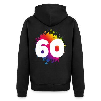 60 nombre de taches - Veste à capuche bio Premium Unisexe - noir - Dos - Nico (187cm)