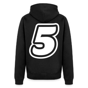 5 Number symbol - Unisex Premium Organic Zip Hoodie - black - Back - Nico (187cm)
