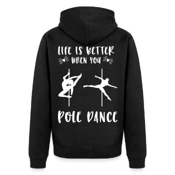 Pole Dance Pole Dancing Pole Dance Stripper - Unisex Premium Organic Zip Hoodie - black - Back - Nico (187cm)
