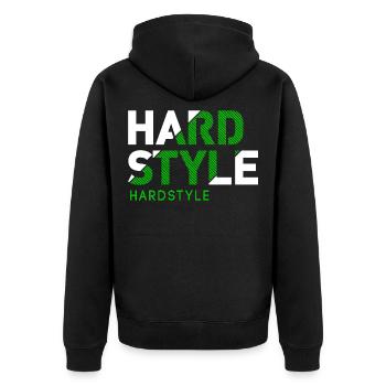 Hardstyle - Rawstyle - Hardstyler Gift merch - Veste à capuche bio Premium Unisexe - noir - Dos - Nico (187cm)