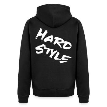 Hardstyle - Rawstyle - Hardstyler Gift merch - Unisex Premium Organic Zip Hoodie - black - Back - Nico (187cm)