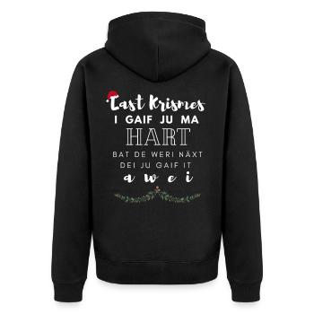 Last Christmas Krismes Lustig Weihnachten X-Mas - Unisex Premium Bio Zip Hoodie - Schwarz - Hinten - Nico (187cm)