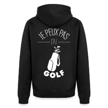 Je peux pas j'ai Golf Cadeau pour un Golfeur - Veste à capuche bio Premium Unisexe - noir - Dos - Nico (187cm)