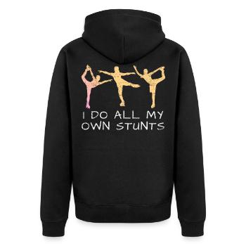 Eiskunstlauf - Unisex Premium Bio Zip Hoodie - Schwarz - Hinten - Nico (187cm)