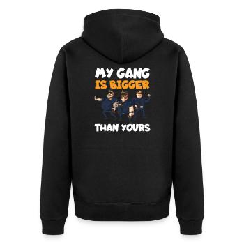 Police Officer Gang Is Bigger Yours - Unisex Premium Organic Zip Hoodie - black - Back - Nico (187cm)