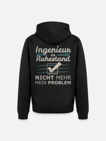ingenieur Ruhestand - Unisex Premium Bio Zip Hoodie - Schwarz