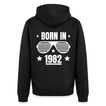 BORN IN 1982 Lunettes de Soleil - Veste à capuche bio Premium Unisexe - noir - Dos - Nico (187cm)