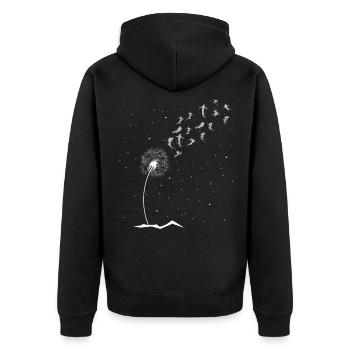 Ski Pusteblume - (SK) - Unisex Premium Organic Zip Hoodie - black - Back - Nico (187cm)