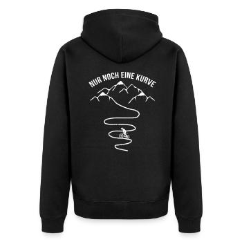 Nur noch ein Kürve und Radfahrer - (F.m) - Unisex Premium Bio Zip Hoodie - Schwarz - Hinten - Nico (187cm)