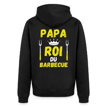 PAPA roi du barbecue - Veste à capuche bio Premium Unisexe - noir - Dos - Nico (187cm)
