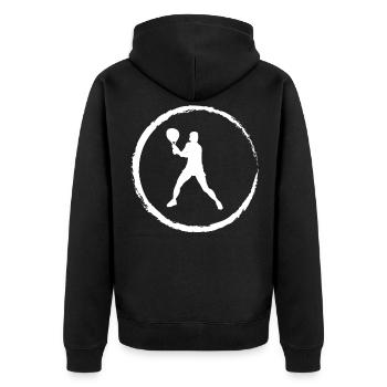 Cricle et Tennis - (2) - Veste à capuche bio Premium Unisexe - noir - Dos - Nico (187cm)