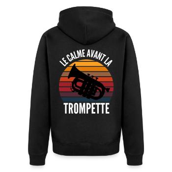 le calme avant la trompette - Veste à capuche bio Premium Unisexe - noir - Dos - Nico (187cm)