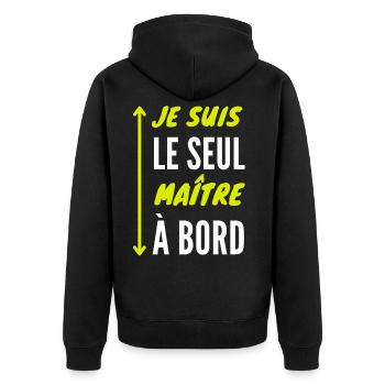 Je suis le seul maître à bord - Veste à capuche bio Premium Unisexe - noir - Dos - Nico (187cm)