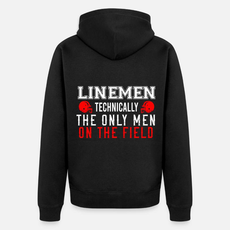 Quarterbacks Linemen techniquement les seuls - Veste à capuche bio Premium Unisexe - noir