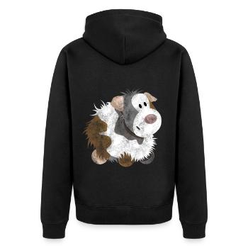 cochon Guinée Droll - cochon Guinée - Cadeau - Veste à capuche bio Premium Unisexe - noir - Dos - Nico (187cm)
