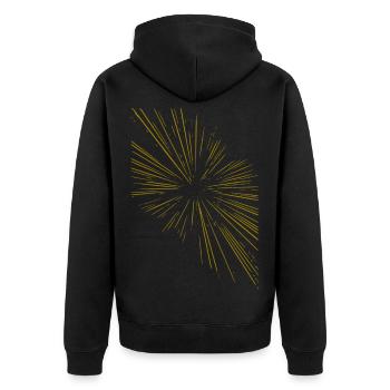 Faisceau abstrait / or / motif / ligne - Veste à capuche bio Premium Unisexe - noir - Dos - Nico (187cm)