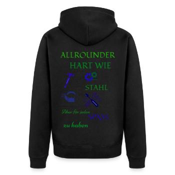 Artisan coffee and beer - Unisex Premium Organic Zip Hoodie - black - Back - Nico (187cm)
