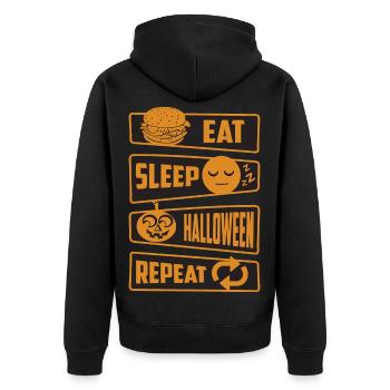 Manger, dormir, Halloween, répéter - Veste à capuche bio Premium Unisexe - noir - Dos - Nico (187cm)