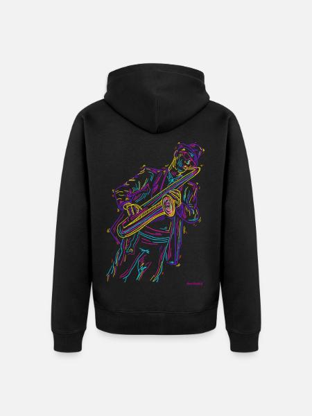 Jazz Sax - Unisex Premium Organic Zip Hoodie - black