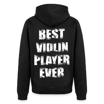 Bester Geigenspieler aller Zeiten - Unisex Premium Bio Zip Hoodie - Schwarz - Hinten - Nico (187cm)