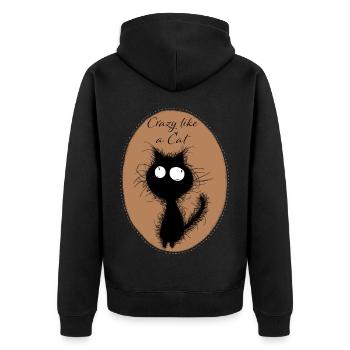 CrazyCat - Veste à capuche bio Premium Unisexe - noir - Dos - Nico (187cm)