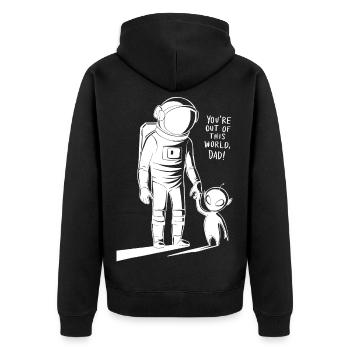 Tu es galactique, papa ! - Veste à capuche bio Premium Unisexe - noir - Dos - Nico (187cm)