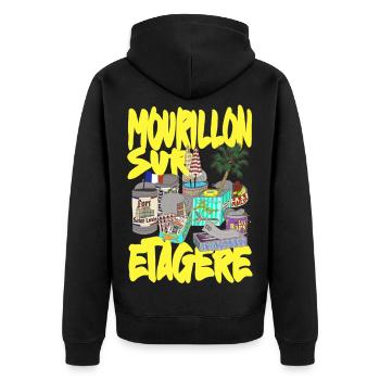 Mourillon auf dem Regal Toulon - Unisex Premium Bio Zip Hoodie - Schwarz - Hinten - Nico (187cm)