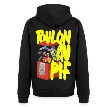 Toulon au Pif - Veste à capuche bio Premium Unisexe - noir - Dos - Nico (187cm)