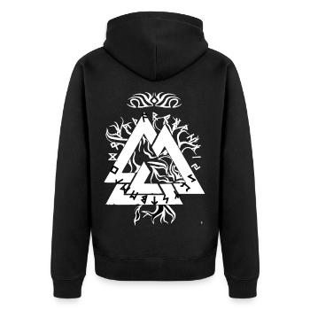 Conception du triangle de la rune magique - Veste à capuche bio Premium Unisexe - noir - Dos - Nico (187cm)