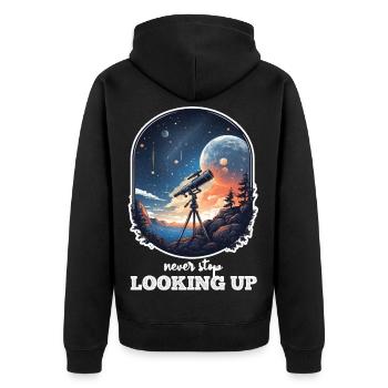Astronaute et Espace Message Positif et Motivant - Veste à capuche bio Premium Unisexe - noir - Dos - Nico (187cm)