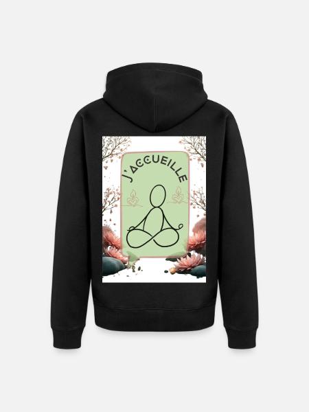Greeting Flute - Unisex Premium Organic Zip Hoodie - black