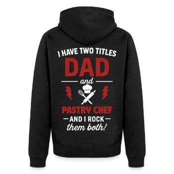 Papa Pâtissier Deux titres drôles - Veste à capuche bio Premium Unisexe - noir - Dos - Nico (187cm)