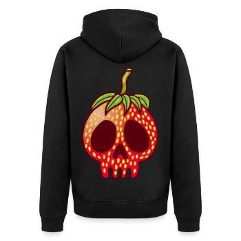 Strawberry Skull - Unisex Premium Organic Zip Hoodie - black - Back - Nico (187cm)