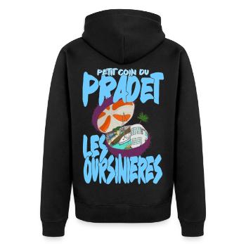 Port des Oursinières, Pradet, Var - Unisex Premium Bio Zip Hoodie - Schwarz - Hinten - Nico (187cm)