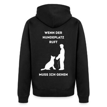 Wenn_der_Hundeplatz_ruft- - Veste à capuche bio Premium Unisexe - noir - Dos - Nico (187cm)