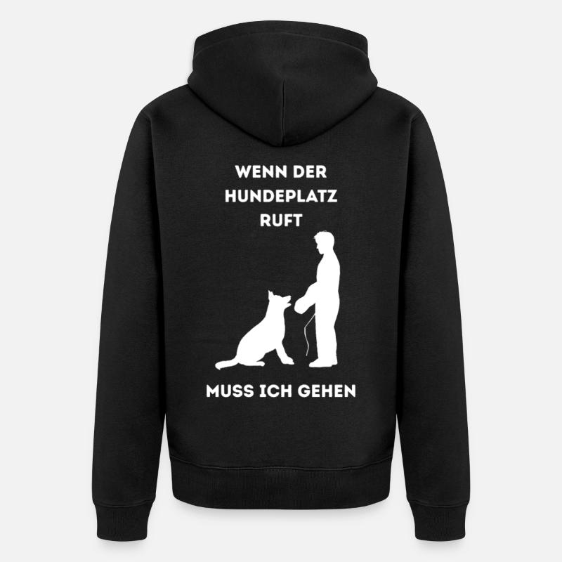 Wenn_der_Hundeplatz_ruft- - Veste à capuche bio Premium Unisexe - noir