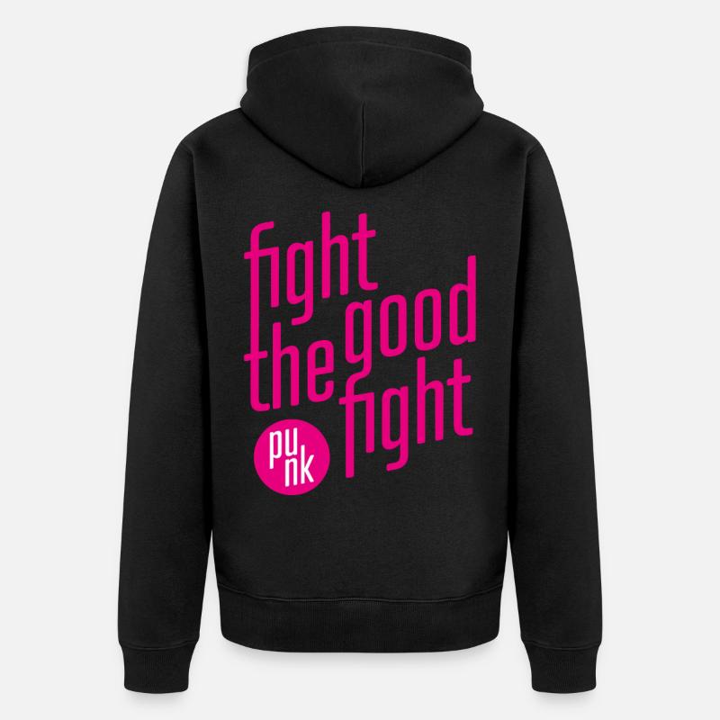 ThinkBick_Fight_the_good_fight_2026_1 - Veste à capuche bio Premium Unisexe - noir