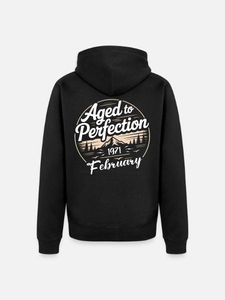 February 1971 - Unisex Premium Organic Zip Hoodie - black