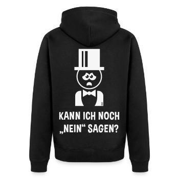 Bräutigam – Kann Ich Noch „Nein“ Sagen? (JGA / W) - Unisex Premium Bio Zip Hoodie - Schwarz - Hinten - Nico (187cm)