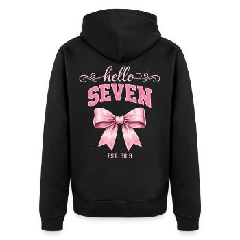 Hello Seven 7 Ans Est 2019 Anniversaire Nœud - Veste à capuche bio Premium Unisexe - noir - Dos - Nico (187cm)