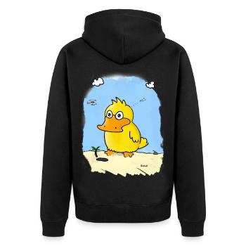 Canard-de Guerre - Veste à capuche bio Premium Unisexe - noir - Dos - Nico (187cm)